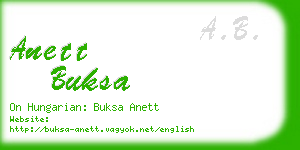 anett buksa business card